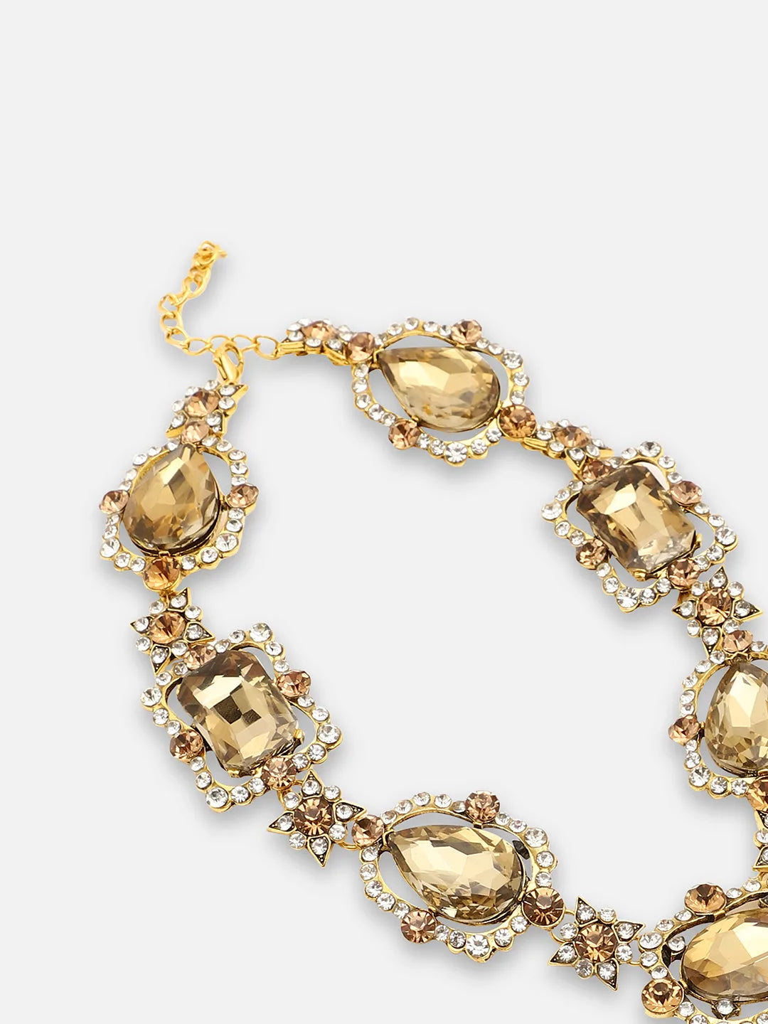 Gold Plated Party Designer Stone Statement Necklace