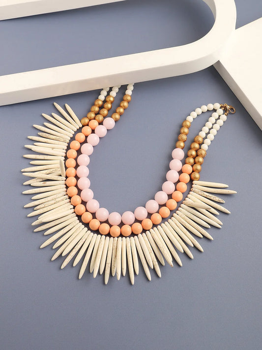 Gold Plated Party Designer Stone Statement Necklace