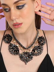 Gold Plated Party Designer Stone Statement Necklace