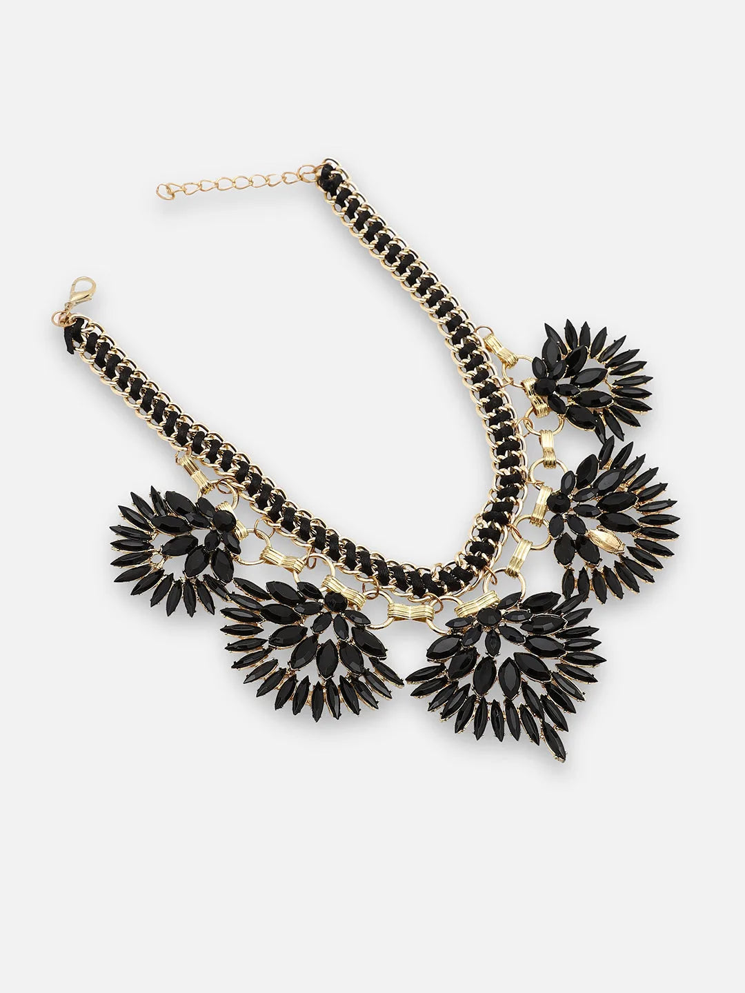 Gold Plated Party Designer Stone Statement Necklace