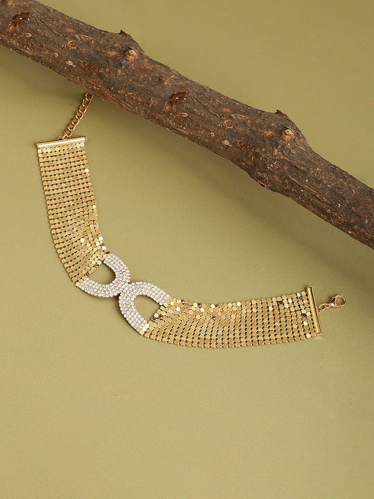 Gold Plated Party Designer Stone Choker Necklace