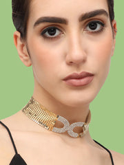 Gold Plated Party Designer Stone Choker Necklace