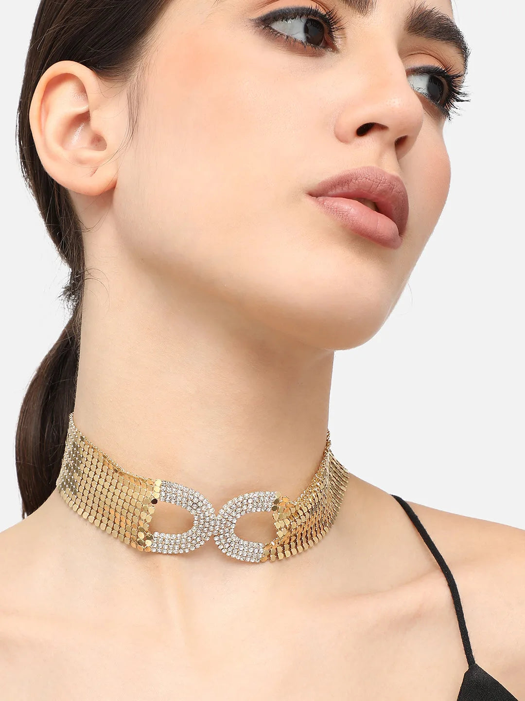 Gold Plated Party Designer Stone Choker Necklace