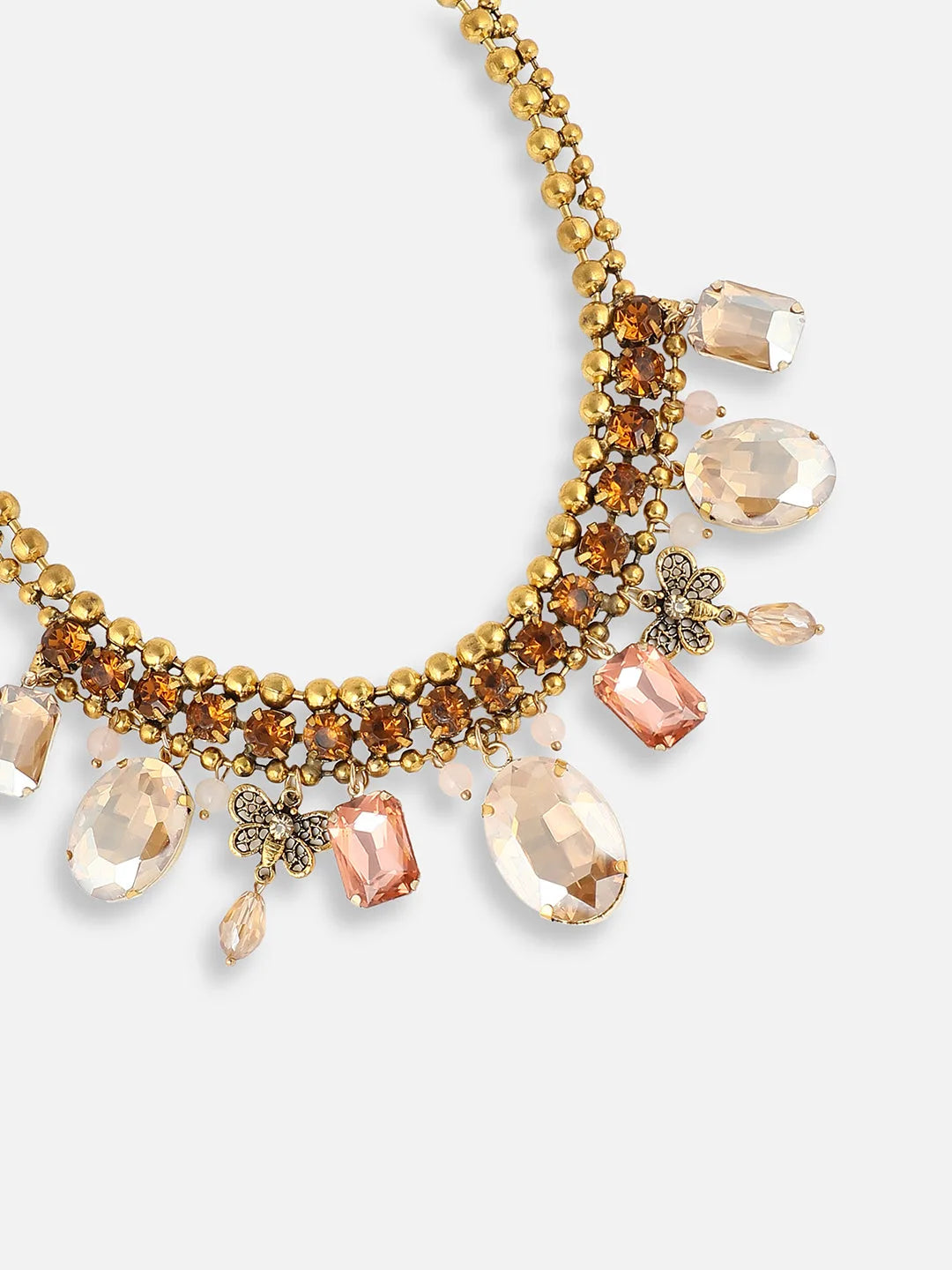 Gold Plated Designer Stone Party Necklace