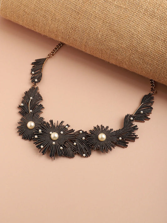 Gold Plated Party Designer Stone Statement Necklace