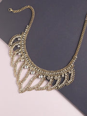 Gold Plated Party Designer Stone Statement Necklace