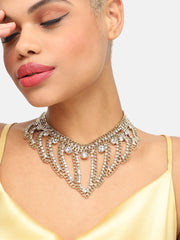 Gold Plated Party Designer Stone Statement Necklace