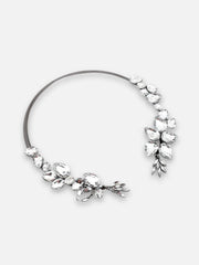 Silver Plated Party Designer Stone Choker Necklace