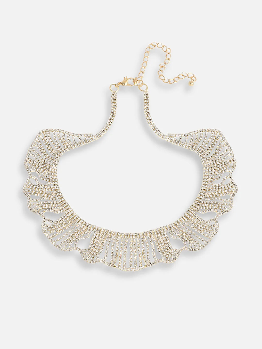 Gold Plated Party Designer Stone Statement Necklace