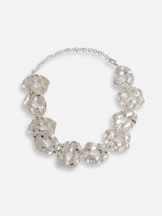 Silver Plated Party Designer Stone Statement Necklace