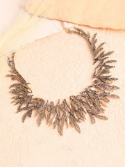 Gold Plated Party Designer Stone Statement Necklace