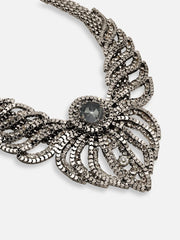 Silver Plated Party Designer Stone Statement Necklace