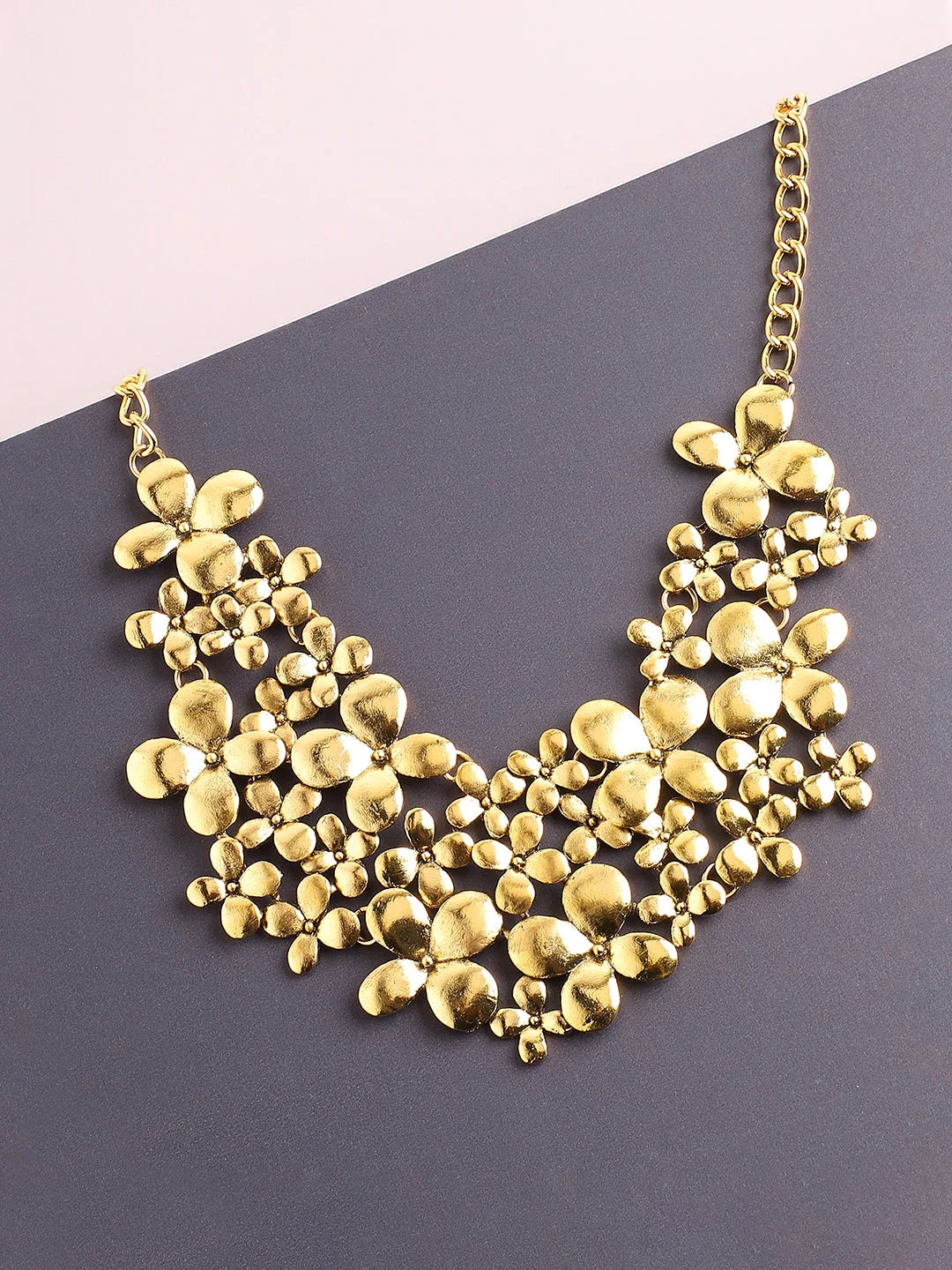 Gold Plated Party Designer Stone Statement Necklace