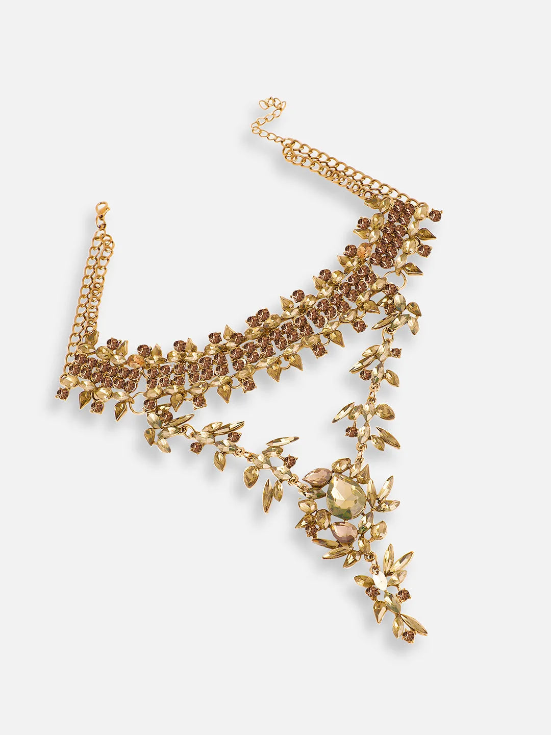 Gold Plated Party Designer Stone Statement Necklace