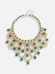 Gold Plated Party Designer Stone Statement Necklace