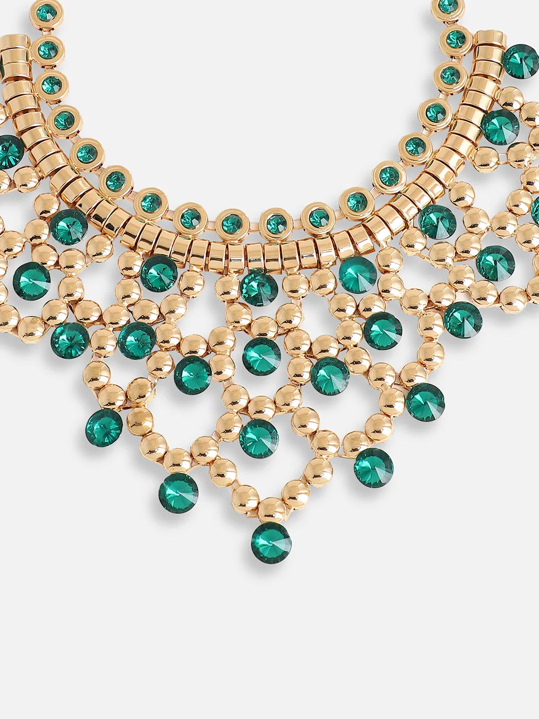 Gold Plated Party Designer Stone Statement Necklace