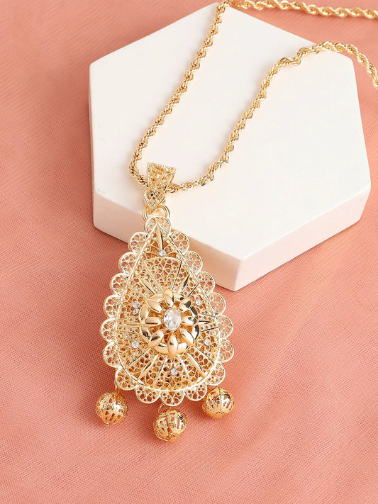 Gold Plated Designer Stone Party Necklace