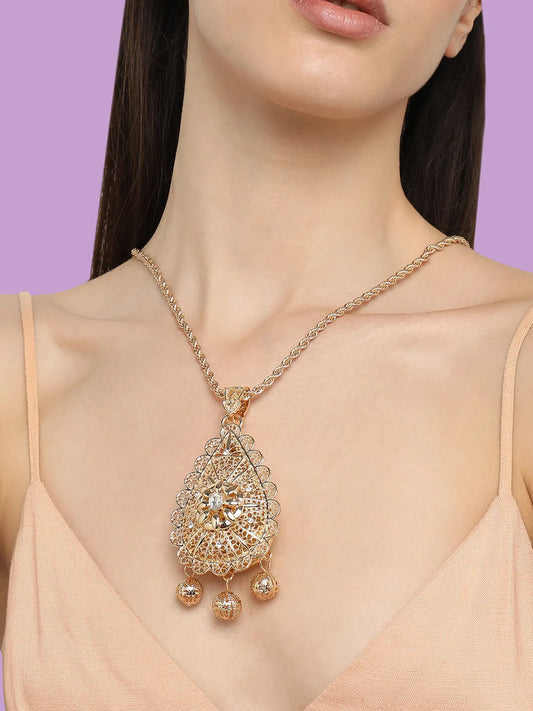 Gold Plated Designer Stone Party Necklace