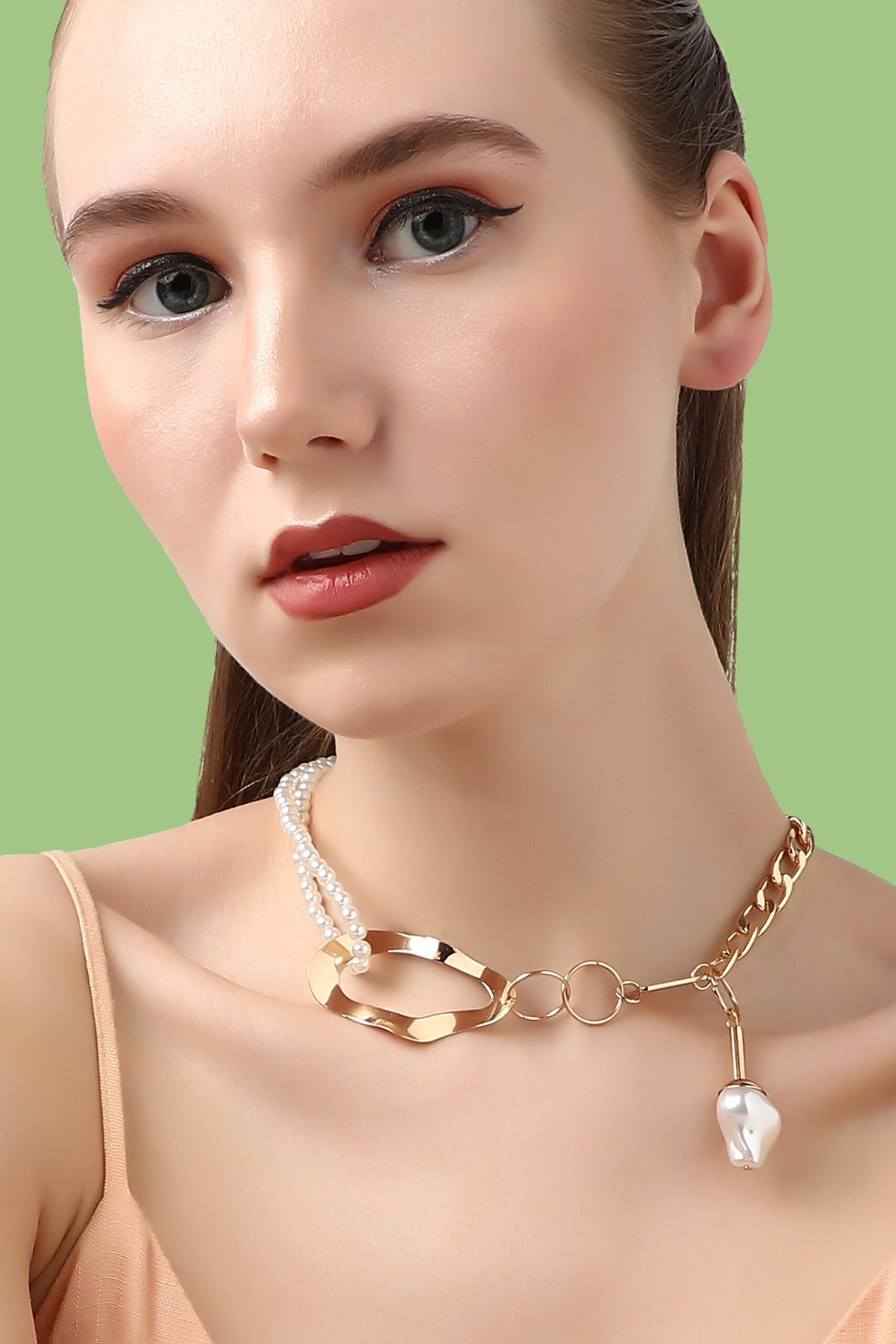 Gold Plated Designer Stone Party Necklace