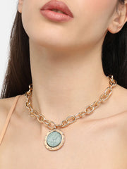 Gold Plated Designer Stone Casual Necklace