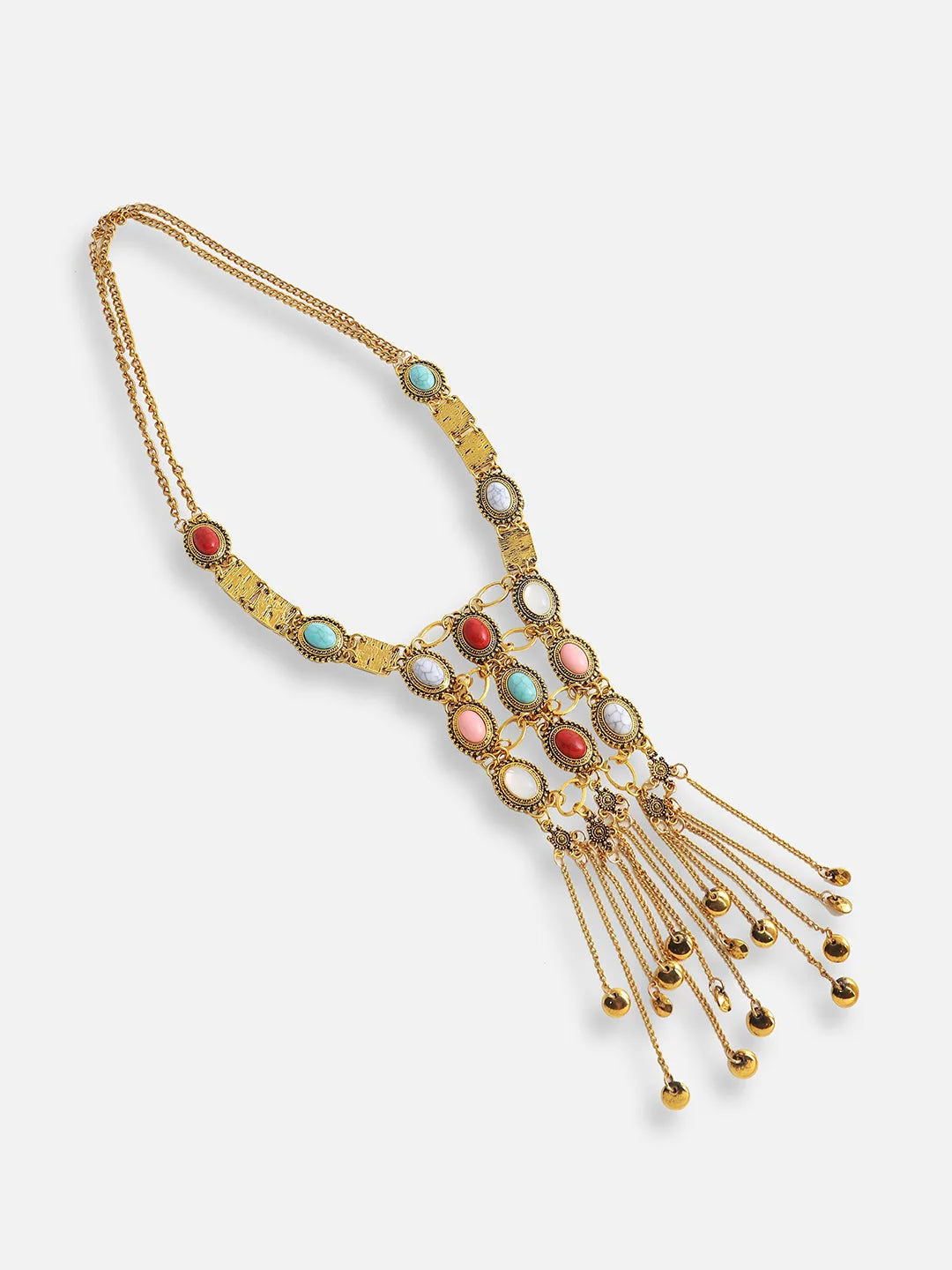 Gold Plated Designer Stone Party Necklace