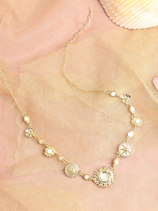 Gold Plated Designer Stone Party Necklace