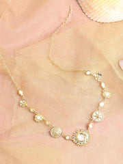 Gold Plated Designer Stone Party Necklace