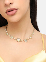 Gold Plated Designer Stone Party Necklace