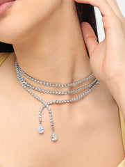 Silver Plated Designer Stone Casual Necklace