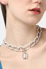 Silver Plated Designer Stone Party Necklace