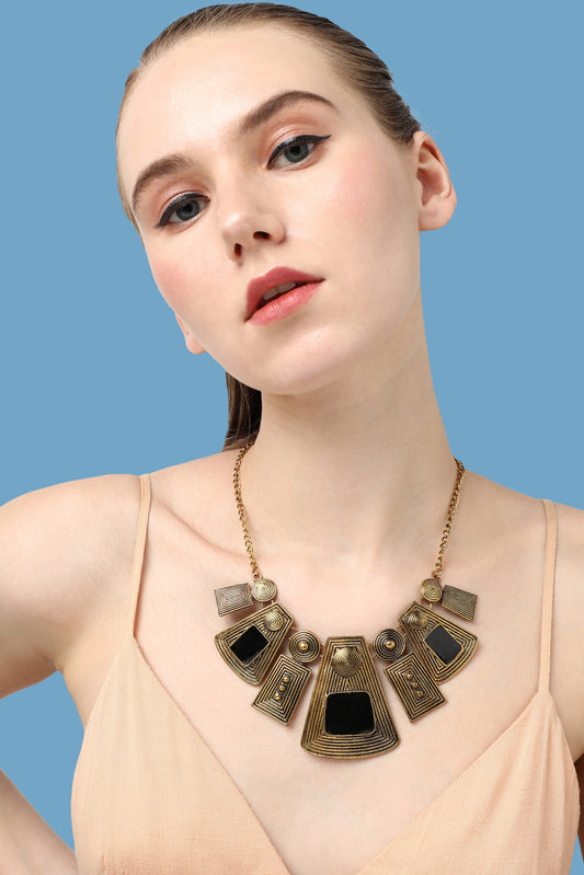 Gold Plated Designer Stone Party Necklace