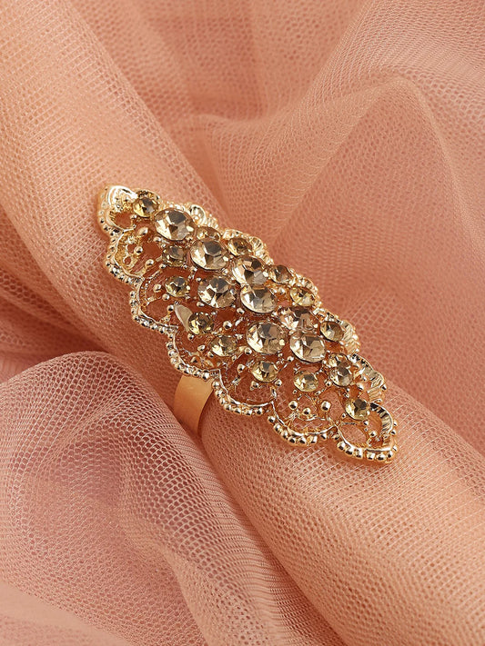 Gold Plated Party Designer Stone Ring