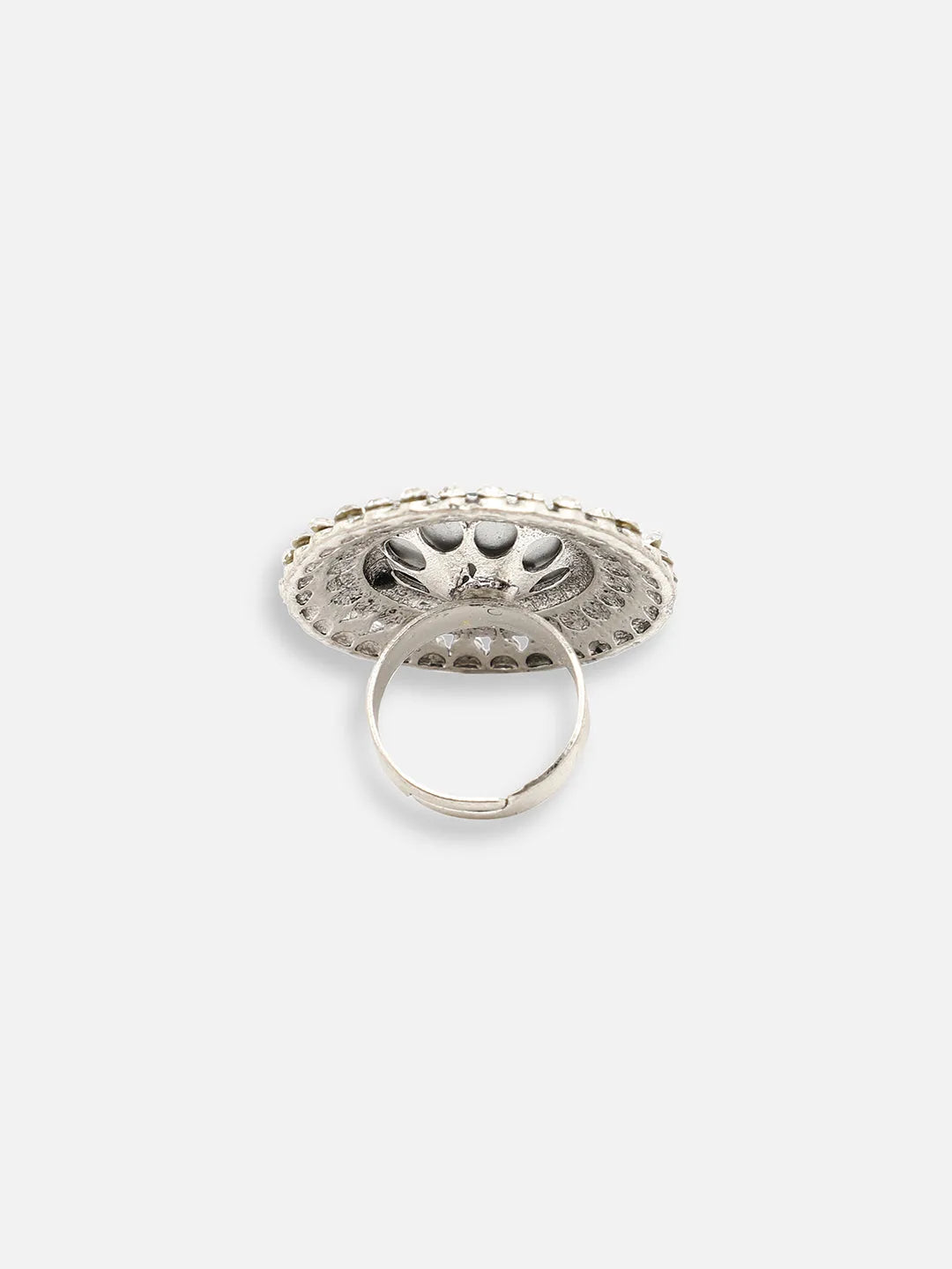 Silver Plated Party Designer Stone Ring