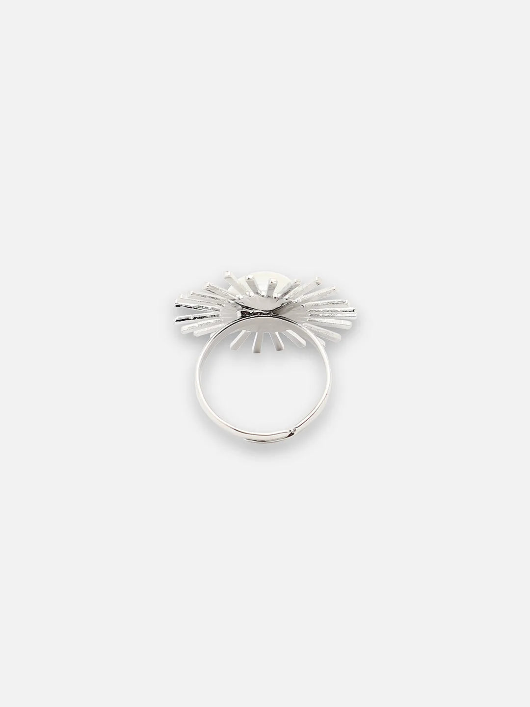 Silver Plated Party Designer Stone Ring