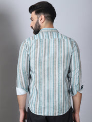 Striped Cotton Blend Casual Shirt For Men