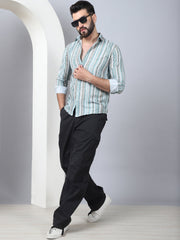 Striped Cotton Blend Casual Shirt For Men