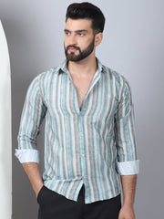 Striped Cotton Blend Casual Shirt For Men