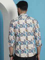 Men Printed Corduroy Cotton Shirt