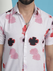 Pink Floral Printed Cotton Casual Shirt