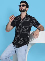 Embroidered Half Sleeve Cotton Shirt for Men