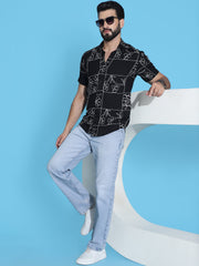 Embroidered Half Sleeve Cotton Shirt for Men