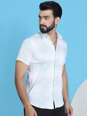 Checked Half Sleeve Cotton Shirt for Men