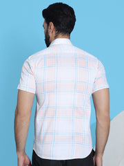 Checked Half Sleeve Cotton Shirt for Men