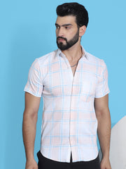 Checked Half Sleeve Cotton Shirt for Men