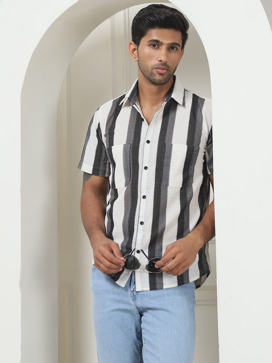 Striped Regular Fit Casual Shirt For Men