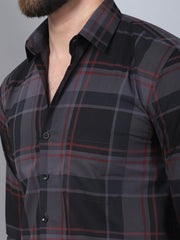 Men's Tartan Checked Cotton Casual Shirt