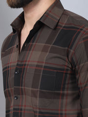 Men's Tartan Checked Cotton Casual Shirt