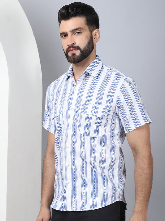 Men's Floral Printed Cotton Casual Shirt