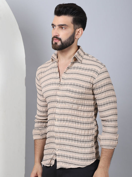 Striped Cotton Casual Shirt for Men