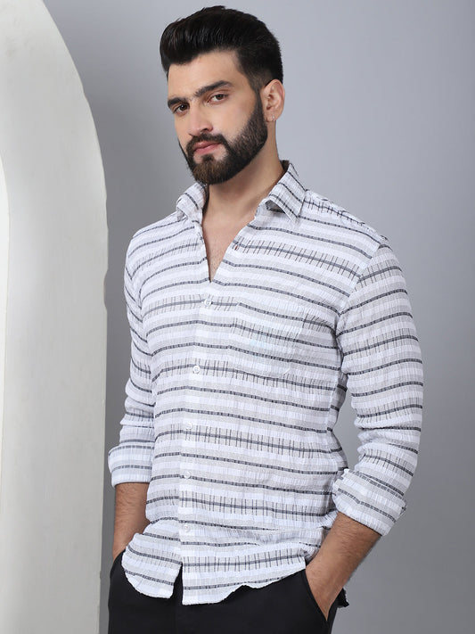 Striped Cotton Casual Shirt for Men